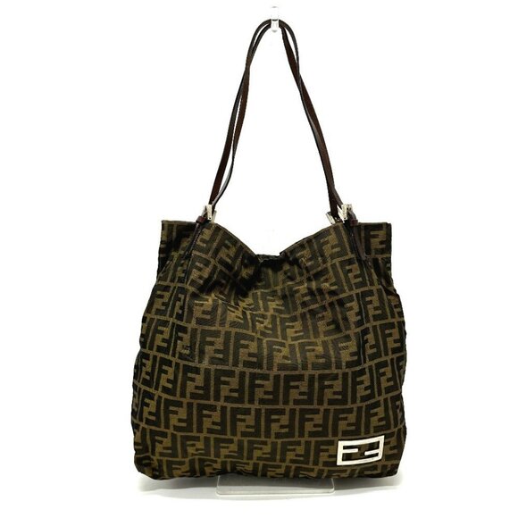 FENDI Zucca pattern Logo Hardware Hand Bag, All-Over Print Shoulder Bag Tote Bag - Picture 1 of 16
